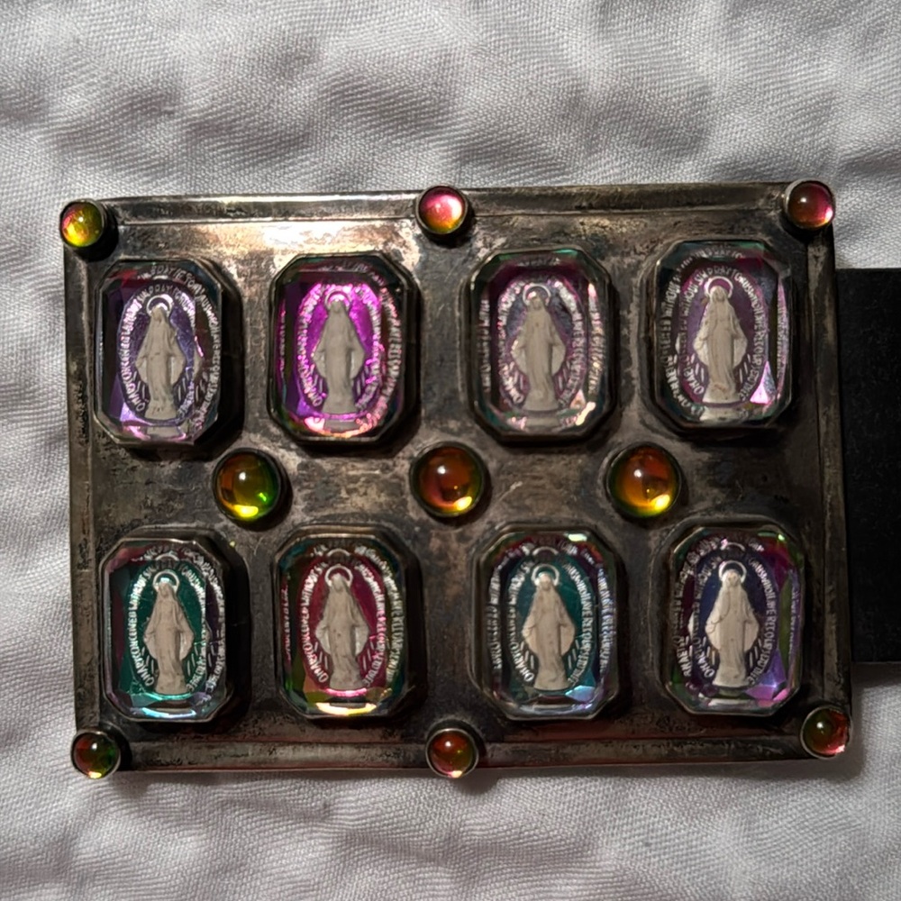 Virgins Saints and Angels miraculous vibe belt buckle w/ leather belt